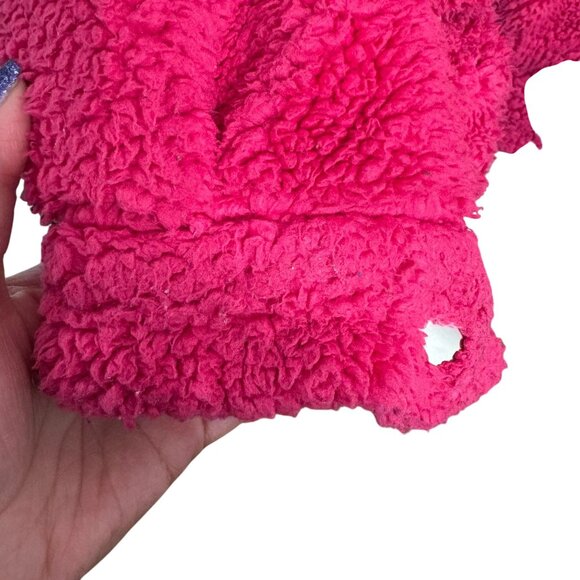 Forever 21 Womens Hot Pink Sherpa Jacket JuniorSize L With Faux Leather Sleeves - Picture 16 of 16